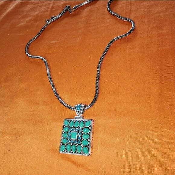 Vintage SilverTone with Turquoise - Picture 3 of 4
